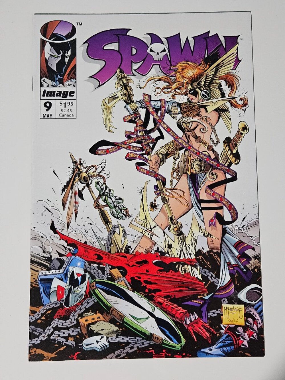 Spawn #9 (Image Comics, 1993) 1st App Angela Todd McFarlane Neil Gaiman C-030